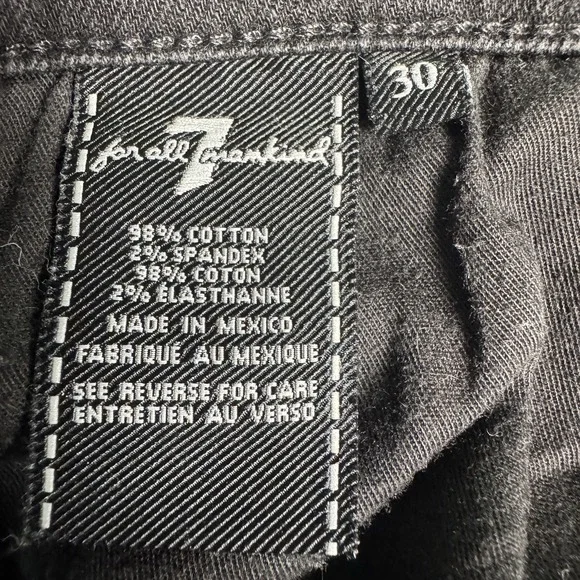 7 For All Mankind Austyn Airweft Jeans Straight Stretch Black Sz 30 (Actual 32") - Picture 5 of 11